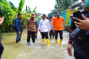 Wabup Muba Rohman Tinjau Korban Banjir di Tungkal Jaya