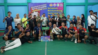 Kementerian ATR/BPN Raih Dua Piala Kategori Perorangan dan Beregu di Kejuaraan Bulutangkis KORPRI