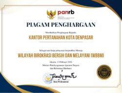 Pelayanan Publik Bersih dan Akuntabel, Kantah Denpasar Raih Predikat WBBM