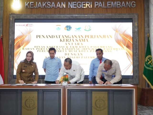 Kantah Kota Palembang dan Kejari Palembang Teken MoU Pendampingan Hukum dan Pengamanan Aset Negara