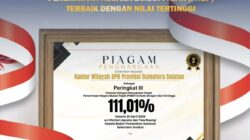 BPN Sumsel Raih Peringkat III Provinsi Pencapaian Target PNBP Terbaik dengan Nilai Tertinggi
